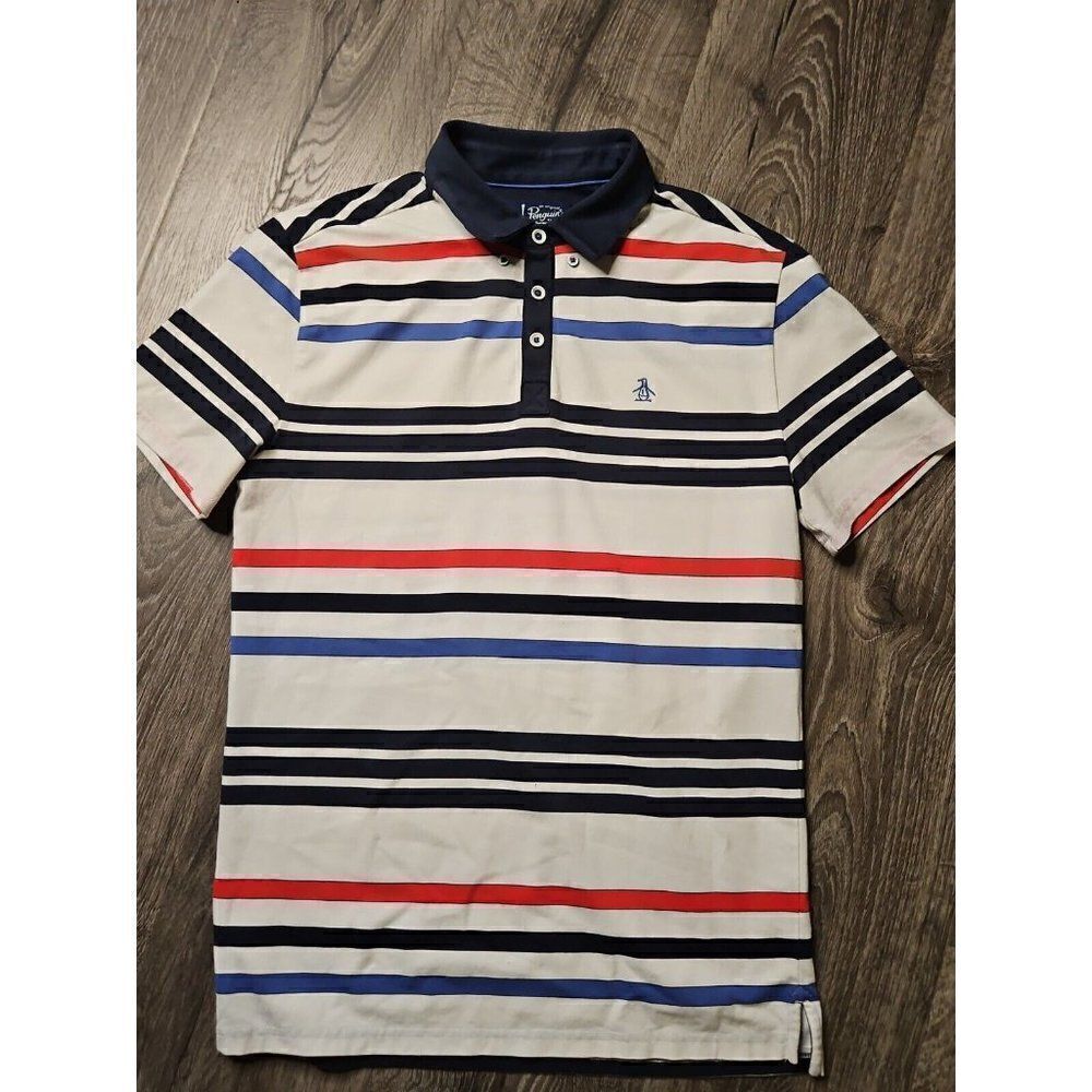 Original Penguin Polo Striped Golf Shirt Men's Size Small